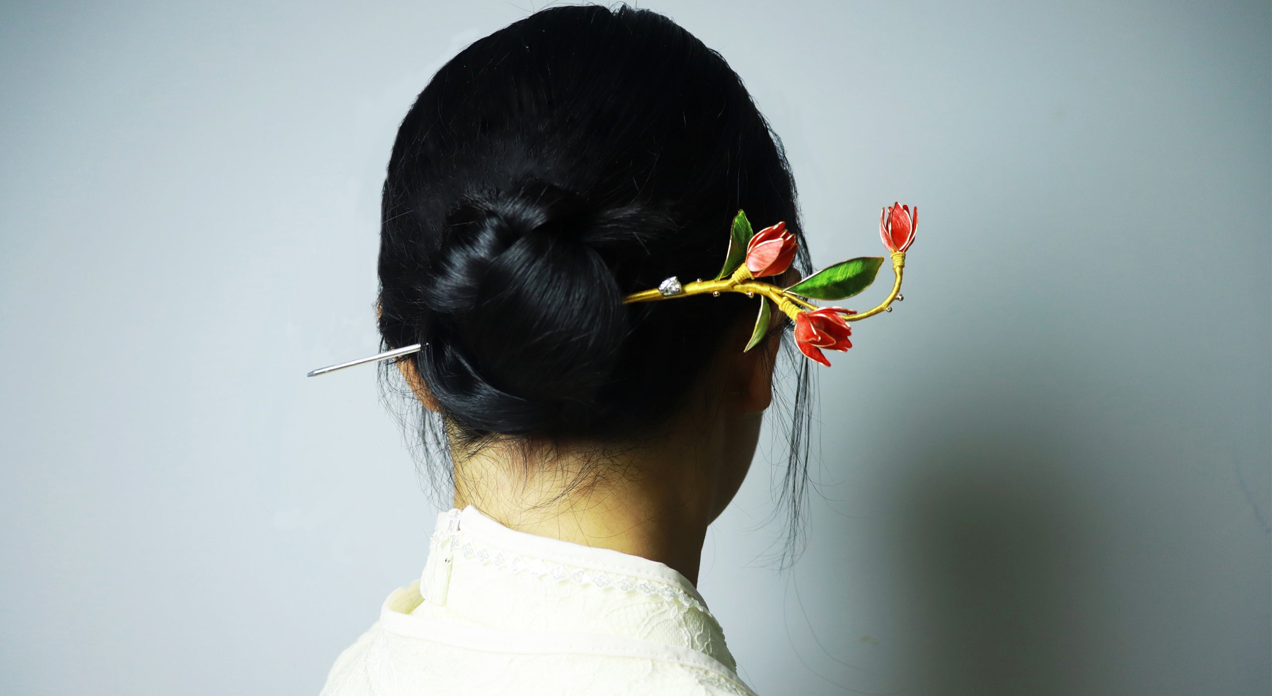 velvet flower hairpin
