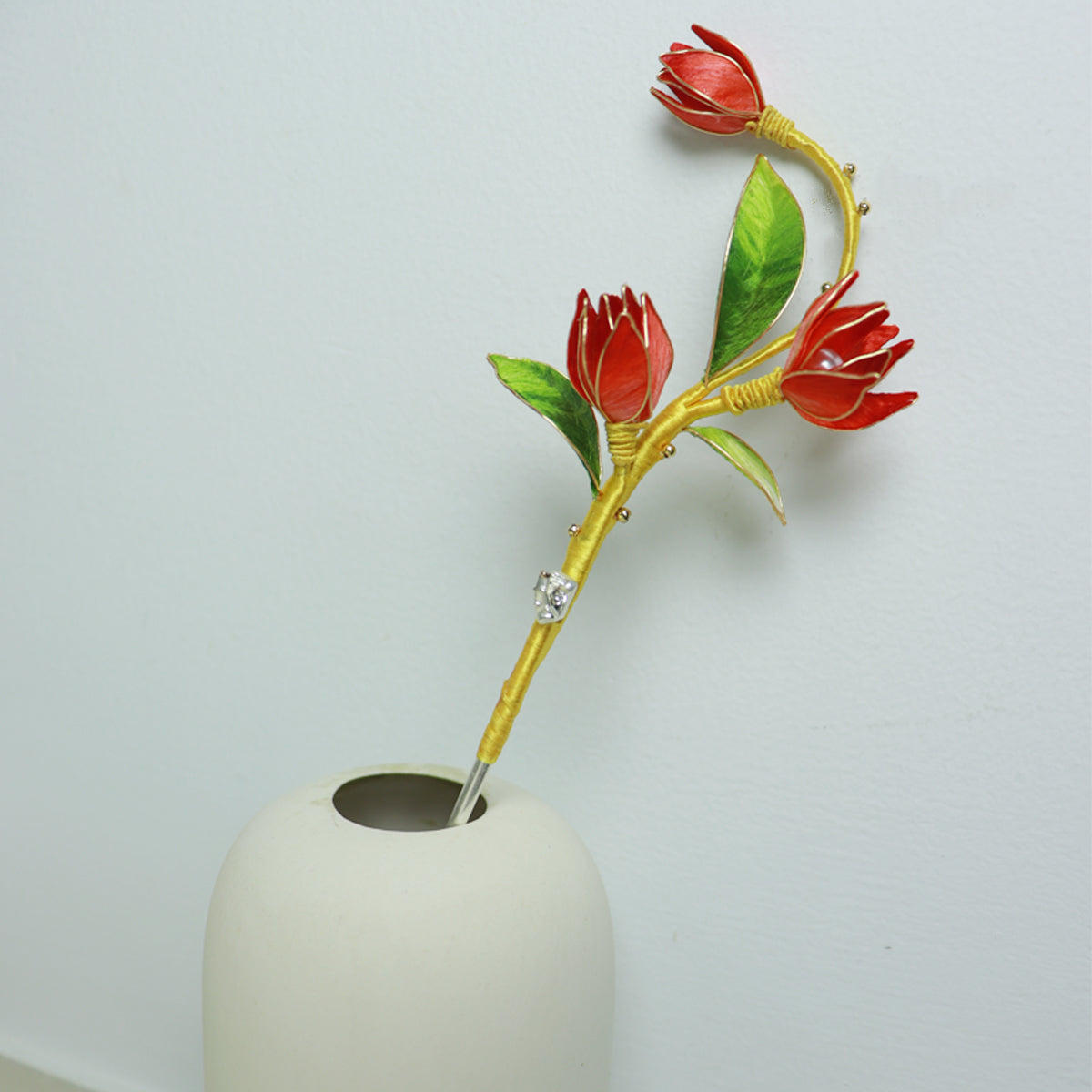 velvet flower hairpin headwear