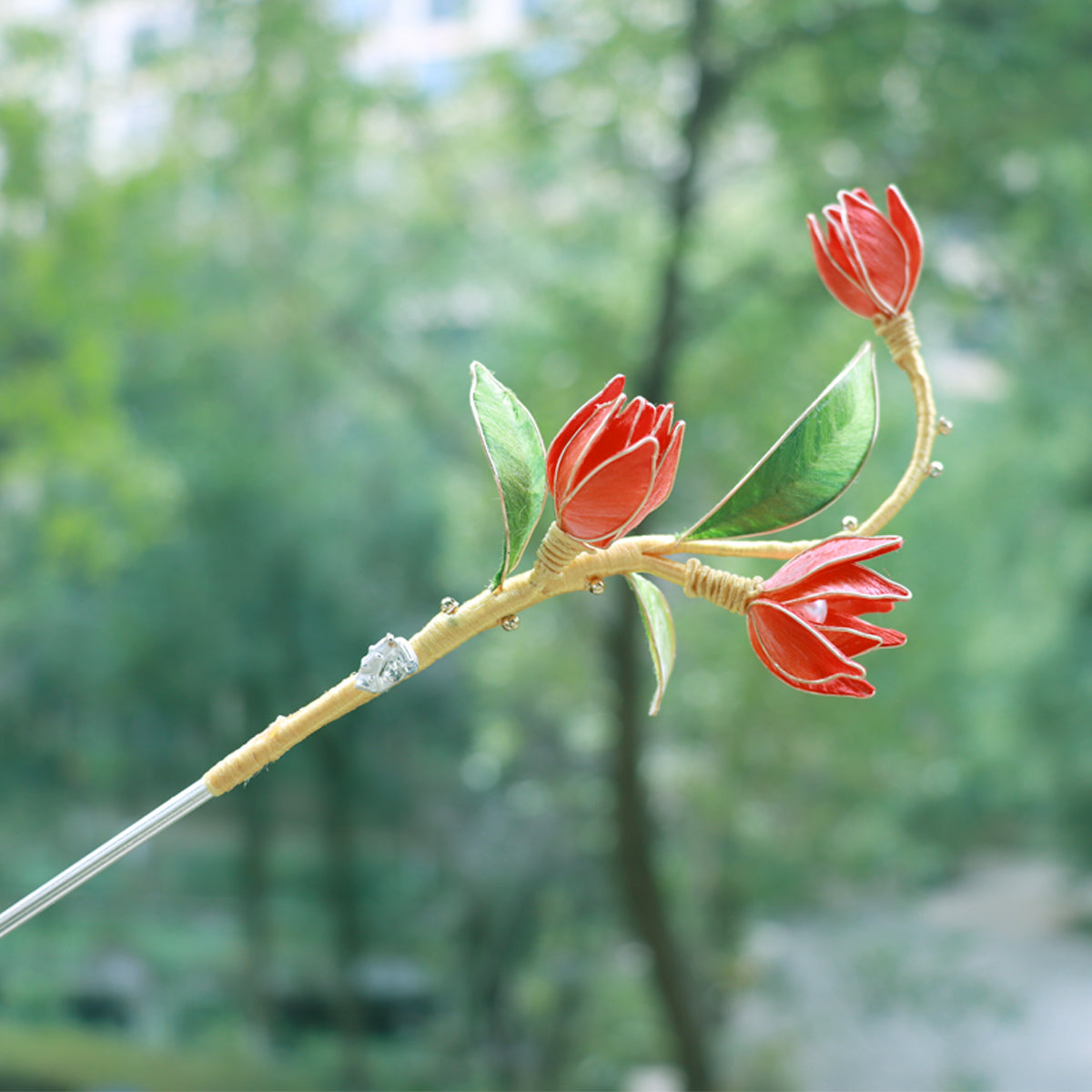 velvet flower hairpin headwear