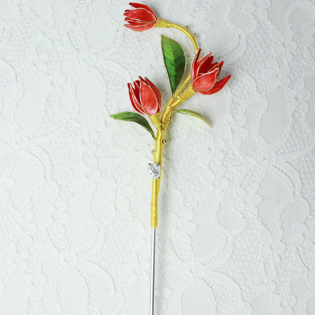 velvet flower hairpin headwear