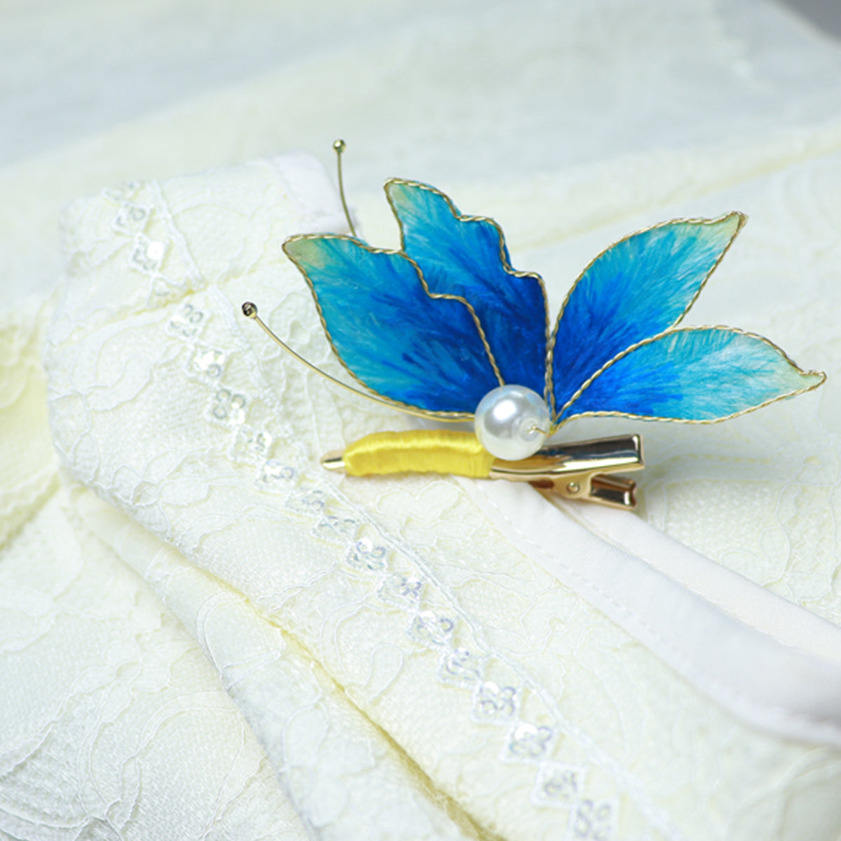 Velvet flower butterfly headwear